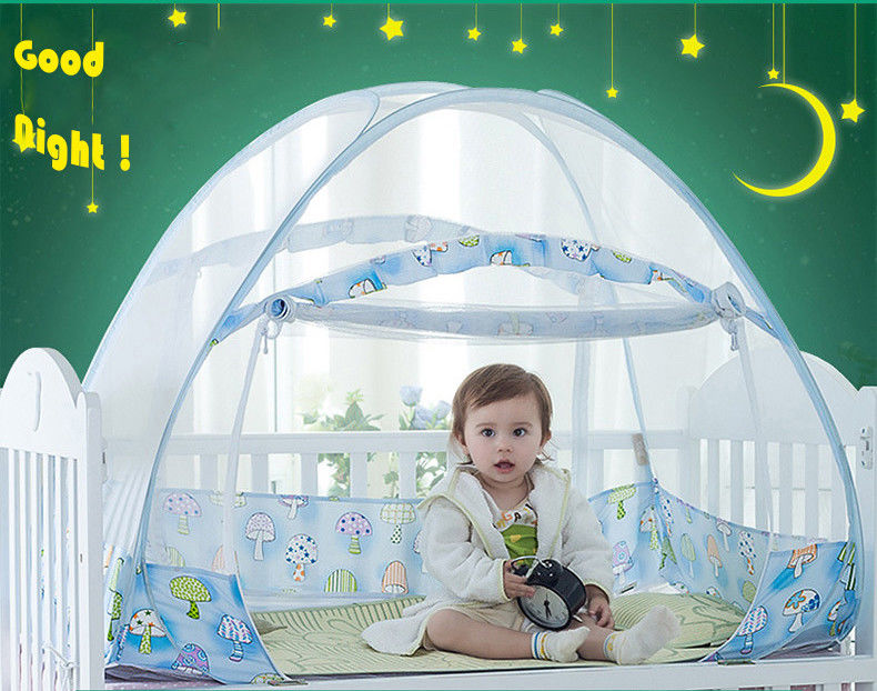 Baby Crib Tent Safety Net , Pop up Crib Tent Canopy Keep Baby From Climbing Out, Safety Crib Net, Self-Locking Zipper